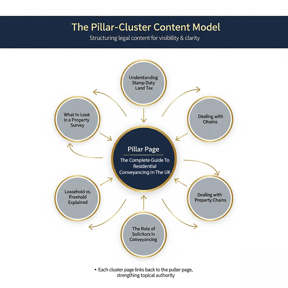 content pillars and clusters for law firms