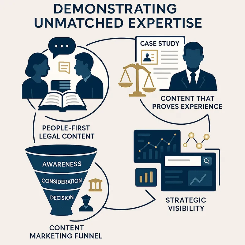 Professional solicitor demonstrating content expertise and authority through high-quality legal content creation