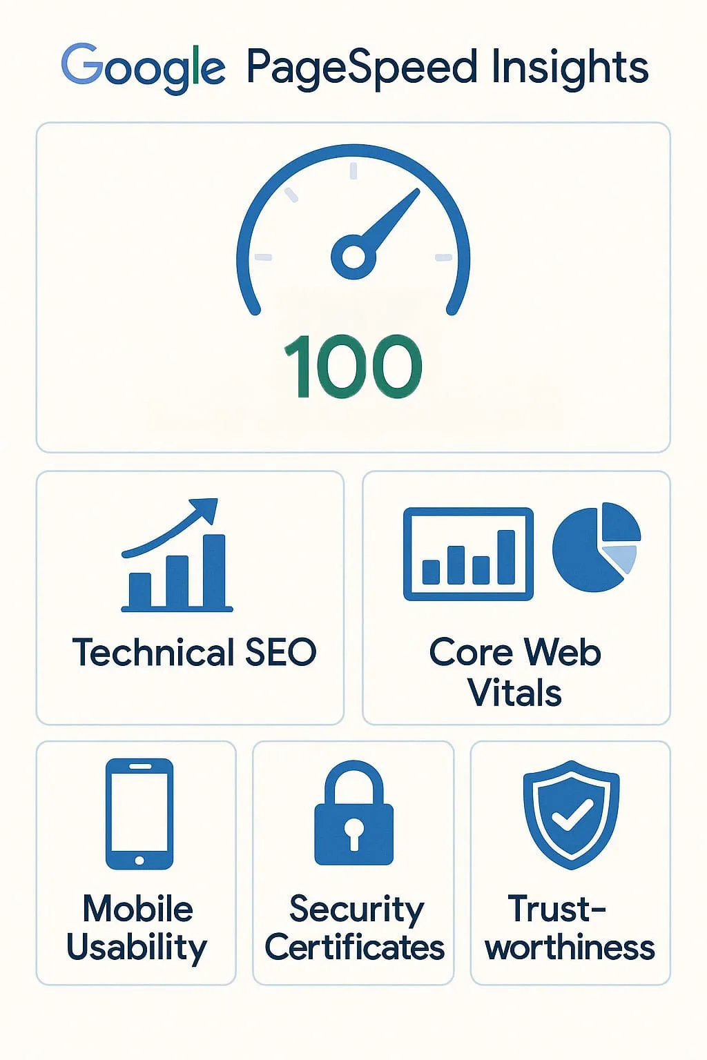 Technically perfect website dashboard showing Core Web Vitals, mobile usability scores, and security certificates for law firm SEO